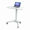 AIRLIFT XL Pneumatic Sit-Stand Mobile Desk Cart, Height-Adjustable From 27.1 To 41.9, White