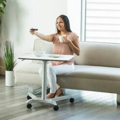 AIRLIFT XL Pneumatic Sit-Stand Mobile Desk Cart, Height-Adjustable From 27.1 To 41.9, White -STAPLES Sales sp46938467 sc7