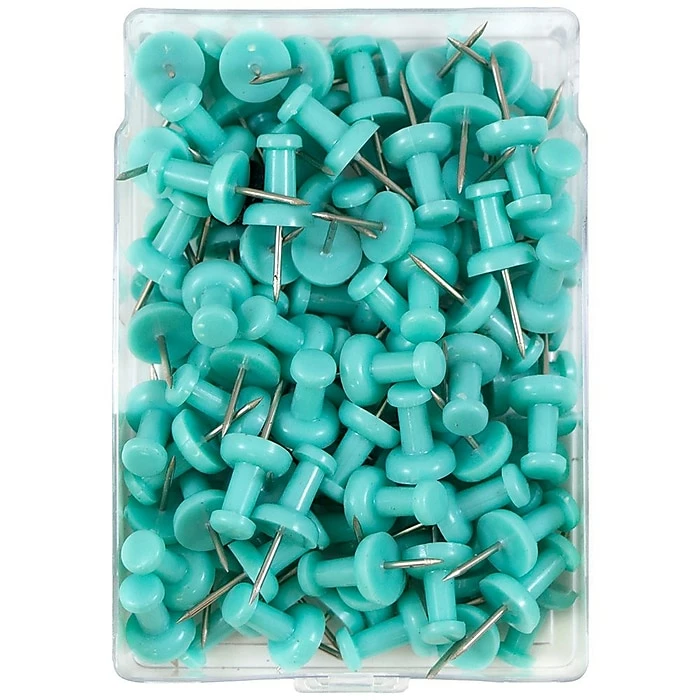 JAM Paper Push Pins, Teal, 2 Packs Of 100 (22432067A) 5 JAM Paper Push Pins, Teal, 2 Packs Of 100 (22432067A) - Image 3