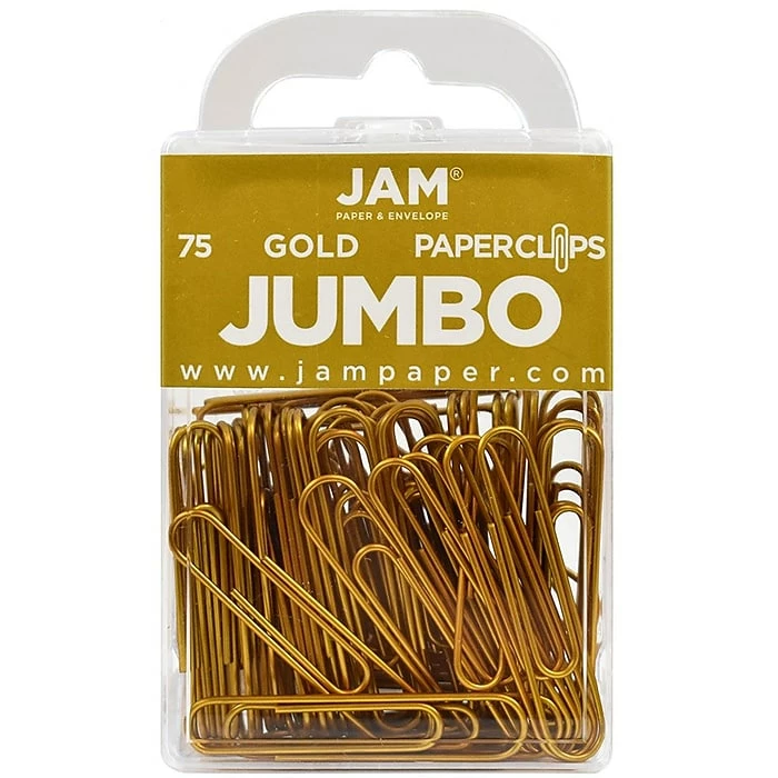 JAM Paper Jumbo Paper Clip, Gold, 75/pack (21832060) 3 JAM Paper Jumbo Paper Clip, Gold, 75/pack (21832060)