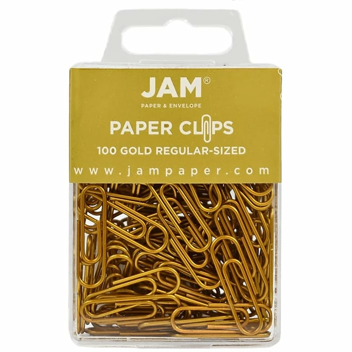 JAM Paper Small Paper Clips, Gold, 100/pack (21832058) 3 JAM Paper Small Paper Clips, Gold, 100/pack (21832058)