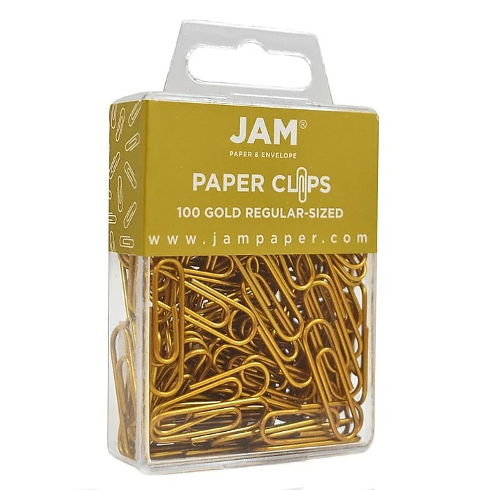 JAM Paper Small Paper Clips, Gold, 100/pack (21832058) 4 JAM Paper Small Paper Clips, Gold, 100/pack (21832058) - Image 2