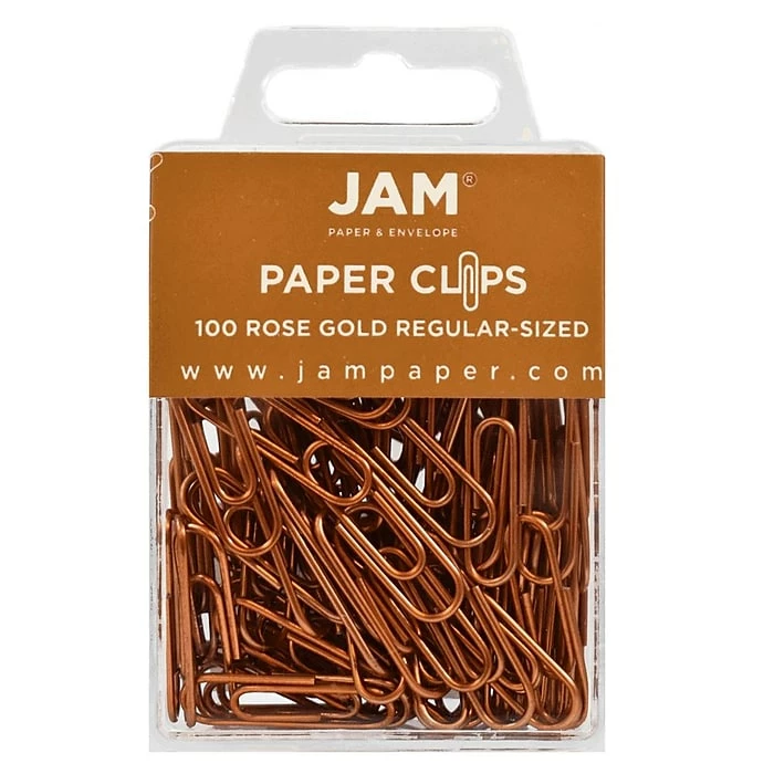 JAM Paper Small Paper Clips, Rose Gold, 2 Packs Of 100 (21832057a) 4 JAM Paper Small Paper Clips, Rose Gold, 2 Packs Of 100 (21832057a) - Image 2