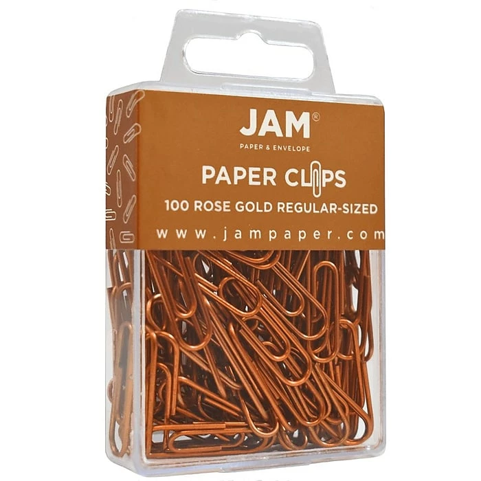 JAM Paper Small Paper Clips, Rose Gold, 2 Packs Of 100 (21832057a) 5 JAM Paper Small Paper Clips, Rose Gold, 2 Packs Of 100 (21832057a) - Image 3