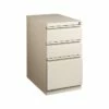 Staples 3-Drawer Vertical File Cabinet, Mobile/Pedestal, Letter, Putty, 20"D (24871D)