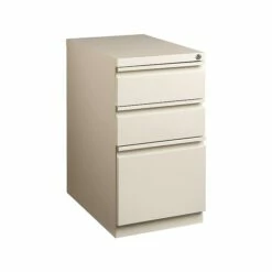 Staples 3-Drawer Vertical File Cabinet, Mobile/Pedestal, Letter, Putty, 20"D (24871D)