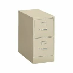 HON S380 2-Drawer Vertical File Cabinet, Locking, Letter, Putty, 26.5"D (HS382PL)