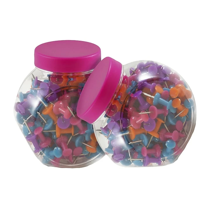 JAM Paper Push Pins, Assorted Colors, 150/Jar, 2 Jars/Pack (22433543a) 3 JAM Paper Push Pins, Assorted Colors, 150/Jar, 2 Jars/Pack (22433543a)