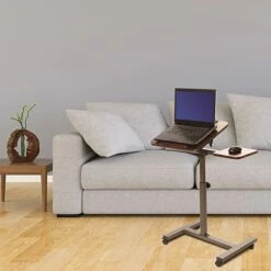 Seville Classics Airlift 40"H Tilting Sit-Stand Computer Desk Cart With Mouse Pad Table, Walnut (WEB234) 11 Seville Classics Airlift 40"H Tilting Sit-Stand Computer Desk Cart With Mouse Pad Table, Walnut (WEB234) -STAPLES Sales sp50744650 sc7