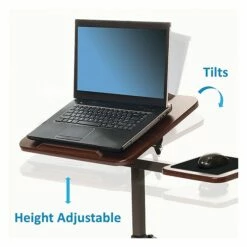Seville Classics Airlift 40"H Tilting Sit-Stand Computer Desk Cart With Mouse Pad Table, Walnut (WEB234) 12 Seville Classics Airlift 40"H Tilting Sit-Stand Computer Desk Cart With Mouse Pad Table, Walnut (WEB234) -STAPLES Sales sp50744651 sc7