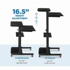 Mount-It! 27.5"W Mobile Height Adjustable Desk, Black, Plastic/Steel (MI-7940) 10 Mount-It! 27.5"W Mobile Height Adjustable Desk, Black, Plastic/Steel (MI-7940) -STAPLES Sales sp50821594 sc7