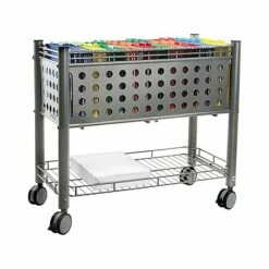 Vertiflex Open Vertical File Cabinet, Mobile, Letter/Legal, Matte Gray, 13.75"W (VF52000)