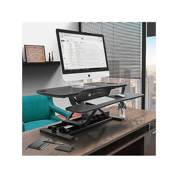 VersaDesk PowerPro 40"W Electric Sit To Stand Desktop Converter With Keyboard Tray & USB Port, Black (SP7644024-00-01) 10 VersaDesk PowerPro 40"W Electric Sit To Stand Desktop Converter With Keyboard Tray & USB Port, Black (SP7644024-00-01) - Image 8