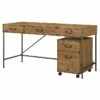 Kathy Ireland® Home By Bush Furniture Ironworks 60W Writing Desk With Mobile File Cabinet, Vintage Golden Pine (IW012VG) 2 Kathy Ireland® Home By Bush Furniture Ironworks 60W Writing Desk With Mobile File Cabinet, Vintage Golden Pine (IW012VG) -STAPLES Sales sp51221952 sc7