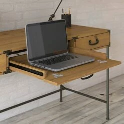 Kathy Ireland® Home By Bush Furniture Ironworks 60W Writing Desk With Mobile File Cabinet, Vintage Golden Pine (IW012VG) -STAPLES Sales sp51221954 sc7