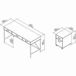 Kathy Ireland® Home By Bush Furniture Ironworks 60W Writing Desk With Mobile File Cabinet, Vintage Golden Pine (IW012VG) -STAPLES Sales sp51221956 sc7