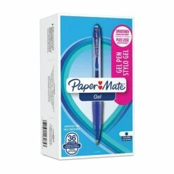 Paper Mate Gel Pen, Medium Point, Blue Ink, 36/Pack (2083005)