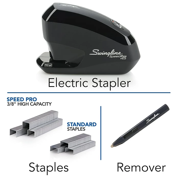 Swingline® Speed Pro™ Electric Stapler Value Pack, 45 Sheet Capacity, Black (42141) 4 Swingline® Speed Pro™ Electric Stapler Value Pack, 45 Sheet Capacity, Black (42141) - Image 2
