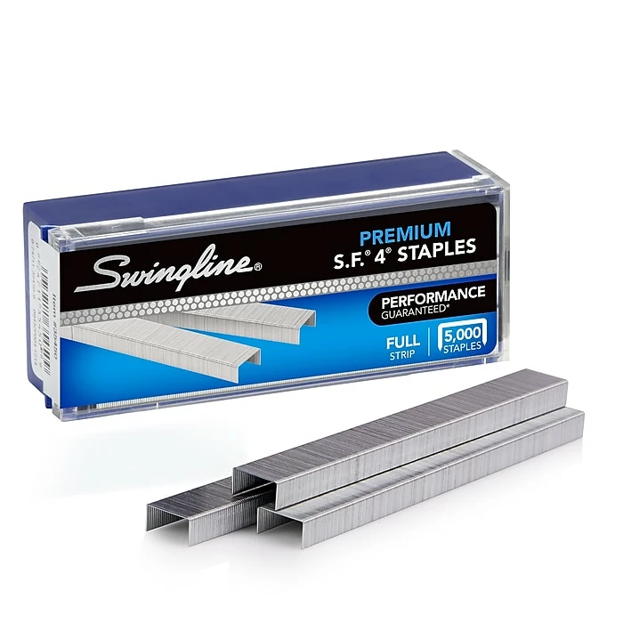 Swingline® S.F.® 4® Premium Staples, 1/4" Length, 210/Per Strip, 5,000/Box (35450) 3 Swingline® S.F.® 4® Premium Staples, 1/4" Length, 210/Per Strip, 5,000/Box (35450)
