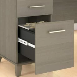 Bush Furniture Somerset 72W 3 Position Sit To Stand L Shaped Desk With Hutch And Bookcase, Ash Gray (SET017AG) -STAPLES Sales sp58433439 sc7