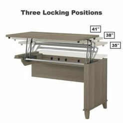 Bush Furniture Somerset 72W 3 Position Sit To Stand L Shaped Desk With Hutch And Bookcase, Ash Gray (SET017AG) -STAPLES Sales sp58434418 sc7