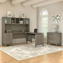 Bush Furniture Somerset 72W 3 Position Sit To Stand L Shaped Desk With Hutch And File Cabinet, Ash Gray (SET016AG) 15 Bush Furniture Somerset 72W 3 Position Sit To Stand L Shaped Desk With Hutch And File Cabinet, Ash Gray (SET016AG) -STAPLES Sales sp58434452 sc7
