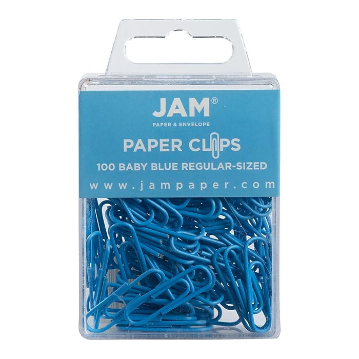 JAM Paper Small Paper Clips, Baby Blue, 100/Pack (22181933) 3 JAM Paper Small Paper Clips, Baby Blue, 100/Pack (22181933)