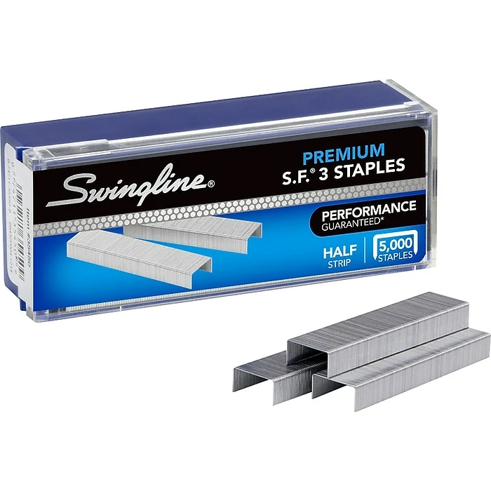 Swingline S.F. 3 Premium Staples, 0.25" Leg Length, 5000 Staples/Box (S7035440F) 3 Swingline S.F. 3 Premium Staples, 0.25" Leg Length, 5000 Staples/Box (S7035440F)