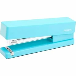 Poppin Desktop Stapler, 20-Sheet Capacity, Aqua (100160)