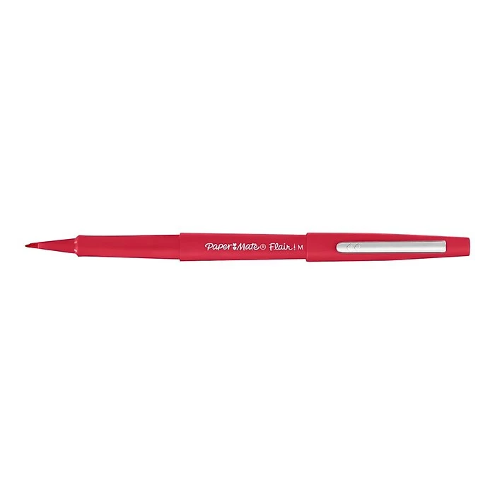 Paper Mate Flair Felt Pen, Medium Point, Red Ink (1806703) 3 Paper Mate Flair Felt Pen, Medium Point, Red Ink (1806703)