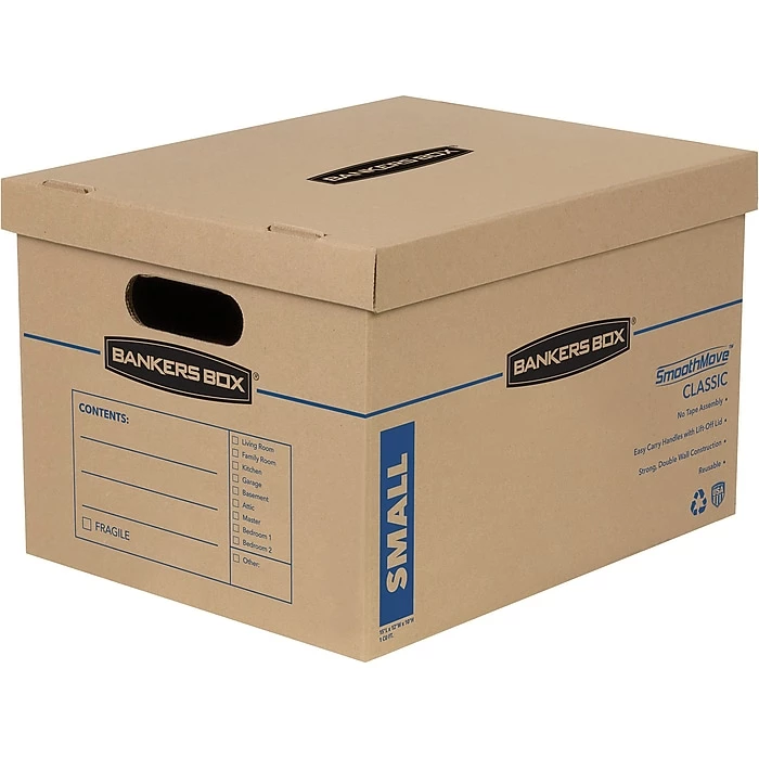 Bankers Box File Moving Boxes, Kraft/Blue, 10/Pack (7714216) 3 Bankers Box File Moving Boxes, Kraft/Blue, 10/Pack (7714216)