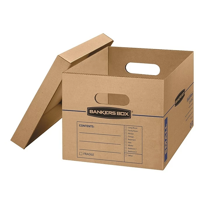 Bankers Box File Moving Boxes, Kraft/Blue, 10/Pack (7714216) 5 Bankers Box File Moving Boxes, Kraft/Blue, 10/Pack (7714216) - Image 3