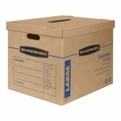 Bankers Box Smoothmove Classic Moving Boxes, Kraft/Blue, 2/Pack (7718203)