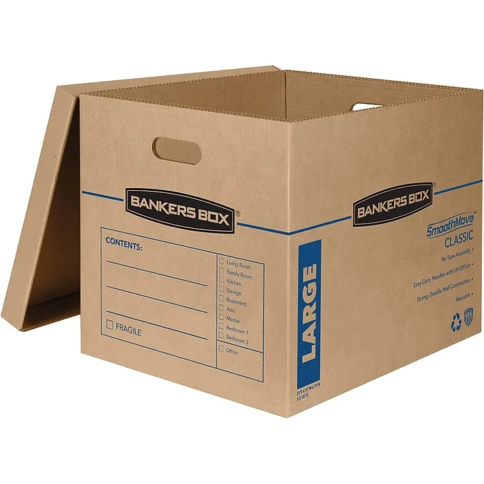 Bankers Box Smoothmove Classic Moving Boxes, Kraft/Blue, 2/Pack (7718203) 3 Bankers Box Smoothmove Classic Moving Boxes, Kraft/Blue, 2/Pack (7718203) - Image 2