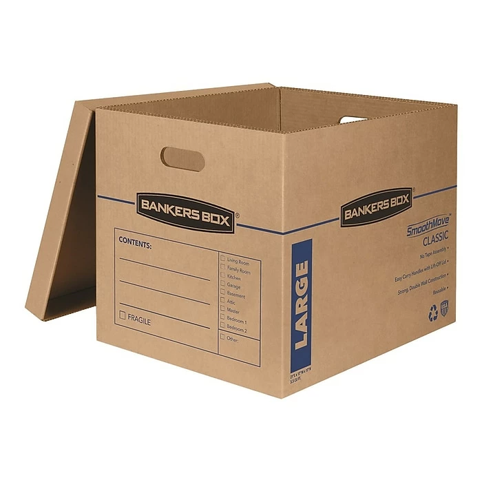 Bankers Box Smoothmove Classic Moving Boxes, Kraft/Blue, 2/Pack (7718203) 4 Bankers Box Smoothmove Classic Moving Boxes, Kraft/Blue, 2/Pack (7718203) - Image 3