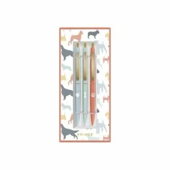 Fringe Studio DOG Retractable Ballpoint Pens, Black Ink, 3/Pack (101916)