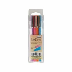 Marvy Uchida LePen Brilliant Set Ballpoint Pens, Extra Fine Point, Assorted Inks, 4/Pack (4300_4D)