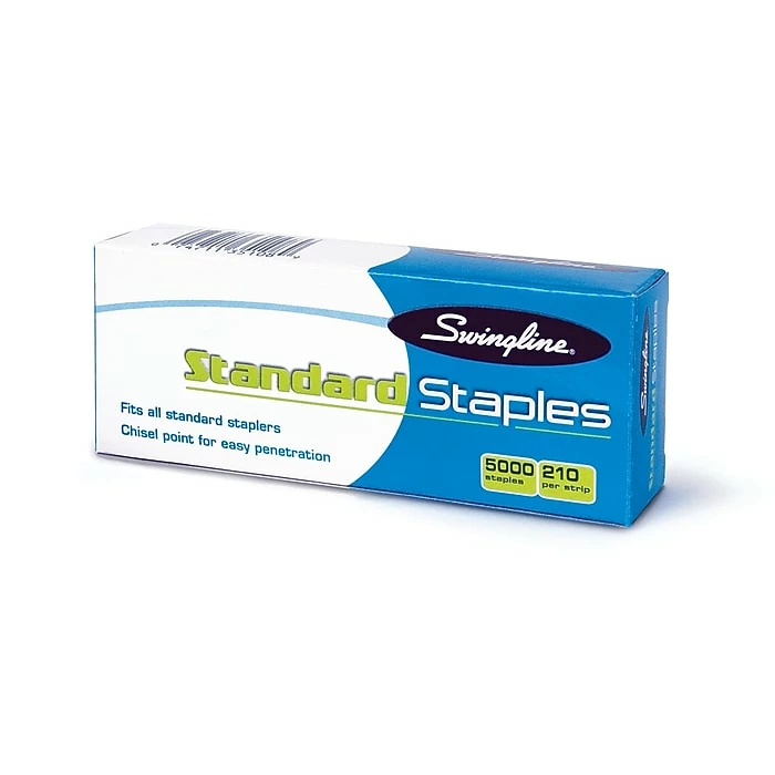 Swingline Standard Staples, 1/4" Leg Length, 5,000 Staples/Box, 100 Boxes/Carton (35108CT) 7 Swingline Standard Staples, 1/4" Leg Length, 5,000 Staples/Box, 100 Boxes/Carton (35108CT) - Image 5