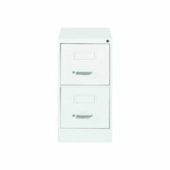 Global 2500 Series 2-Drawer Vertical File Cabinet, Locking, Letter, White Finish, 25" (TD25201DWT)