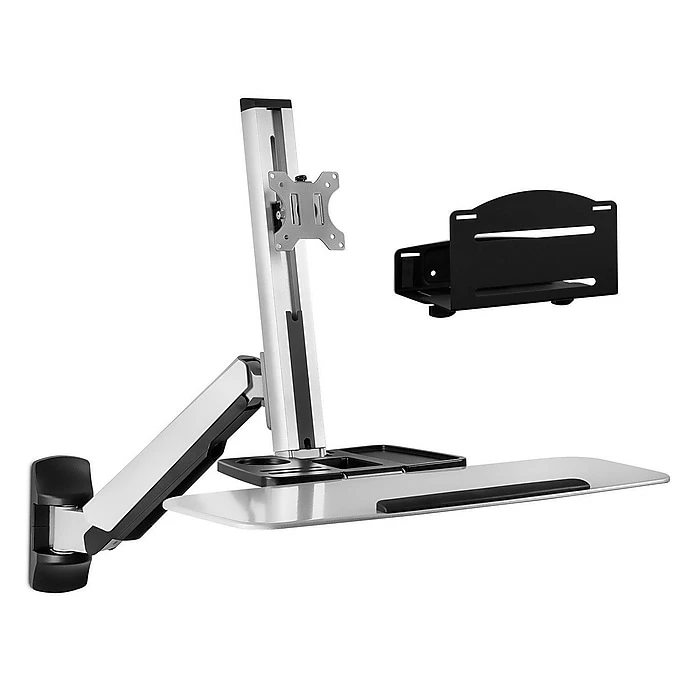 Mount-It! Sit Stand Wall Mount Workstation, Articulating Standing Desk For A Single Monitor, Floating Keyboard Tray (MI-7905) 3 Mount-It! Sit Stand Wall Mount Workstation, Articulating Standing Desk For A Single Monitor, Floating Keyboard Tray (MI-7905)