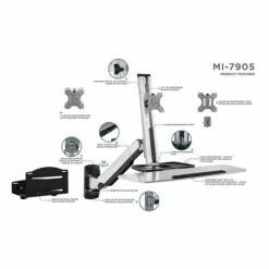 Mount-It! Sit Stand Wall Mount Workstation, Articulating Standing Desk For A Single Monitor, Floating Keyboard Tray (MI-7905) 11 Mount-It! Sit Stand Wall Mount Workstation, Articulating Standing Desk For A Single Monitor, Floating Keyboard Tray (MI-7905) -STAPLES Sales sp7038276 sc7