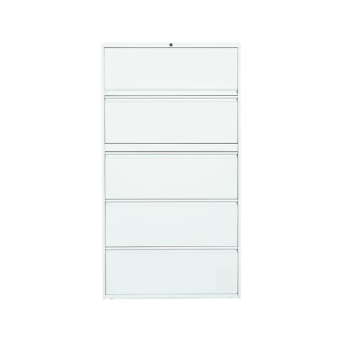 Global 1900 Plus Series 5-Drawer Vertical File Cabinet, Locking, Letter, Designer White, 19.25" (TD1936P5F12DWT) 3 Global 1900 Plus Series 5-Drawer Vertical File Cabinet, Locking, Letter, Designer White, 19.25" (TD1936P5F12DWT)