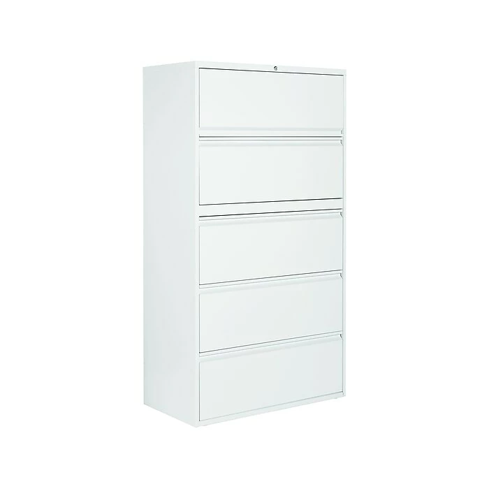 Global 1900 Plus Series 5-Drawer Vertical File Cabinet, Locking, Letter, Designer White, 19.25" (TD1936P5F12DWT) 4 Global 1900 Plus Series 5-Drawer Vertical File Cabinet, Locking, Letter, Designer White, 19.25" (TD1936P5F12DWT) - Image 2