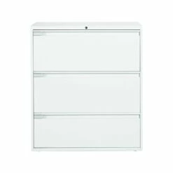 Global 9300 Plus Series 3-Drawer Lateral File Cabinet, Locking, Letter/Legal, Designer White, 36" (TD9336P3F1HDWT)