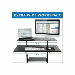 Mount-It! 37"-55" Plastic/Steel Adjustable Desk, Black/Gray (MI-7970) 9 Mount-It! 37"-55" Plastic/Steel Adjustable Desk, Black/Gray (MI-7970) -STAPLES Sales sp73744362 sc7