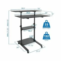 Mount-It! 37"-55" Plastic/Steel Adjustable Desk, Black/Gray (MI-7970) 10 Mount-It! 37"-55" Plastic/Steel Adjustable Desk, Black/Gray (MI-7970) -STAPLES Sales sp73744363 sc7