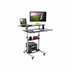 Mount-lt! 37"-55" Adjustable Monitor Rolling Stand Up Desk, Black (MI-7970B) -STAPLES Sales sp73744472 sc7