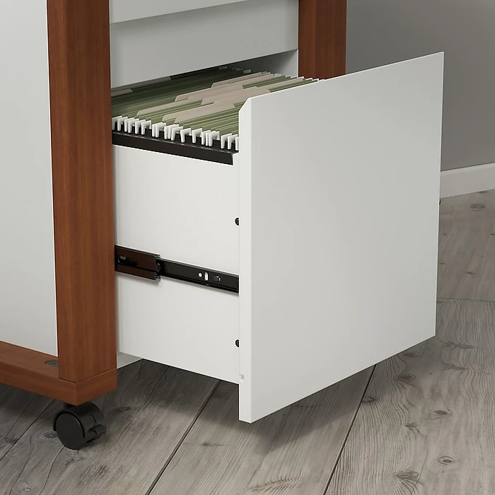 Kathy Ireland® Home By Bush Furniture Voss 1-Drawer Vertical File Cabinet, Letter, Cotton White/Serene Cherry, 20.87"D 6 Kathy Ireland® Home By Bush Furniture Voss 1-Drawer Vertical File Cabinet, Letter, Cotton White/Serene Cherry, 20.87"D - Image 4