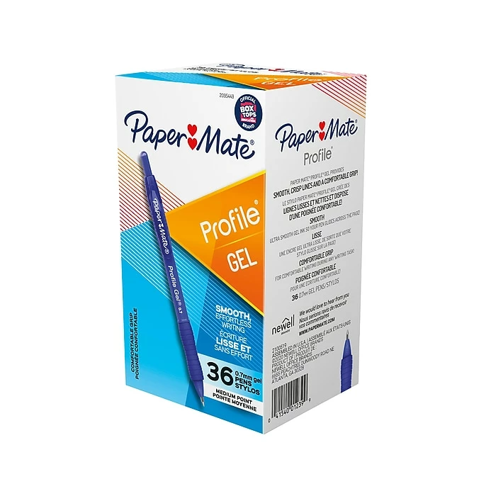 Paper Mate Profile Retractable Gel Pen, Medium Point, Blue Ink, 36/Pack (2095449) 3 Paper Mate Profile Retractable Gel Pen, Medium Point, Blue Ink, 36/Pack (2095449)