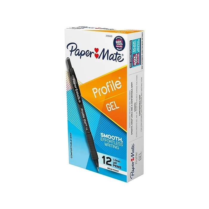 Paper Mate Profile Retractable Gel Pen, Bold Point, Black Ink, Dozen (2095465) 3 Paper Mate Profile Retractable Gel Pen, Bold Point, Black Ink, Dozen (2095465)